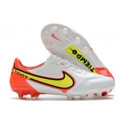 Nike Tiempo Legend 9 Elite FG Nuovo Bianco Volt Cremisi Vivace