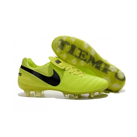 Scarpe da Calcio Nuovo 2016 Nike Tiempo Legend VI FG Pelle Volt Nero