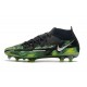 Nike Phantom GT II Elite DF FG Nero Metallic Platino Verde Strike