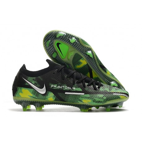 Nike Phantom GT 2 Elite FG Nero Metallic Platino Verde Strike