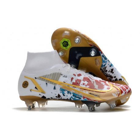 Nike Mercurial Superfly VIII Elite SG-PRO AC Bianco Rosso Oro