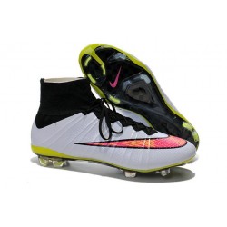 Nike Nuove Scarpe Calcio Mercurial Superfly CR7 FG Bianco Rose Nero