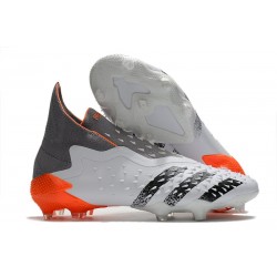 adidas Predator Freak+ FG Scarpe da Calcio Bianco Ferro Metallizzato Rosso Solare