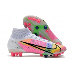 Nike Mercurial Superfly 8 Elite AG Pro Bianco Rosa Nero