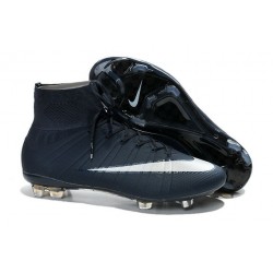 Nike Nuove Scarpe Calcio Mercurial Superfly CR7 FG Cyan Bianco