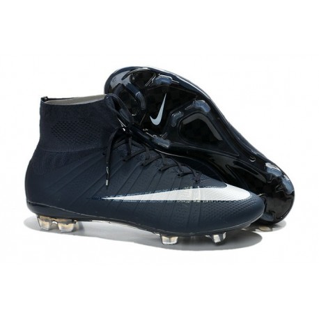 Nike Nuove Scarpe Calcio Mercurial Superfly CR7 FG Cyan Bianco