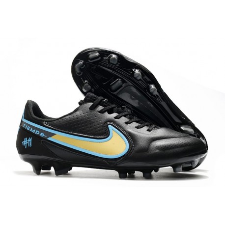 Nike Tiempo Legend 9 Elite FG Nuovo Nero Oro Blu
