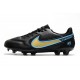 Nike Tiempo Legend 9 Elite FG Nuovo Nero Oro Blu