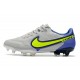 Nike Tiempo Legend 9 Elite FG Nuovo Grigio Nebbia Volt Zaffiro