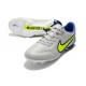 Nike Tiempo Legend 9 Elite FG Nuovo Grigio Nebbia Volt Zaffiro
