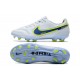 Nike Tiempo Legend 9 Elite FG Nuovo Bianco Blu