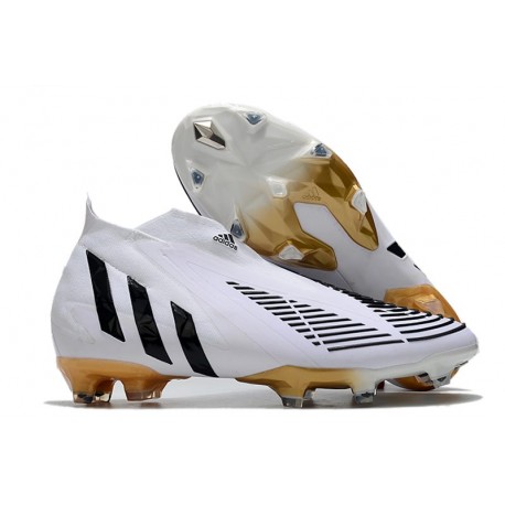 Scarpe da calcio adidas PREDATOR EDGE+ FG Bianco Nero Oro