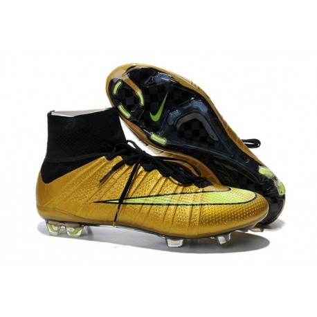Cristiano Ronaldo Nike Scarpa da Calcio Mercurial Superfly 4 FG Oro Nero Giallo