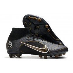 Nike Mercurial Superfly 8 Elite AG Pro Nero Oro Metallico Argento Metallico