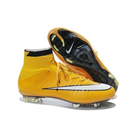 Nike Nuove Scarpe Calcio Mercurial Superfly CR7 FG Giallo Bianco