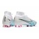 Nike Zoom Mercurial Superfly 9 Elite FG Bianco Blu