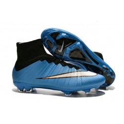 Cristiano Ronaldo Nike Scarpa da Calcio Mercurial Superfly 4 FG Blu Nero Bianco