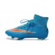 Nike Nuove Scarpe Calcio Mercurial Superfly CR7 FG Blu Arancio