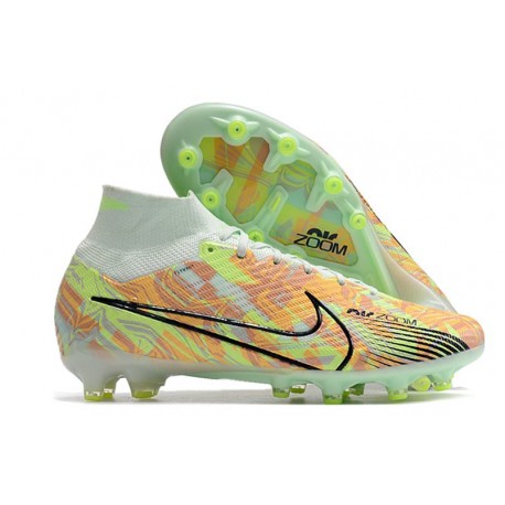 Nike Zoom Mercurial Superfly IX Elite AG Verde Orzo Blu Nerastro Arancione Total