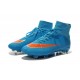 Nike Nuove Scarpe Calcio Mercurial Superfly CR7 FG Blu Arancio