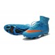 Nike Nuove Scarpe Calcio Mercurial Superfly CR7 FG Blu Arancio