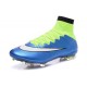 Cristiano Ronaldo Nike Scarpa da Calcio Mercurial Superfly 4 FG Blu Verde Bianco