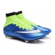 Cristiano Ronaldo Nike Scarpa da Calcio Mercurial Superfly 4 FG Blu Verde Bianco