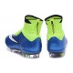 Cristiano Ronaldo Nike Scarpa da Calcio Mercurial Superfly 4 FG Blu Verde Bianco