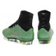 Nike Nuove Scarpe Calcio Mercurial Superfly CR7 FG Verde Oro Nero