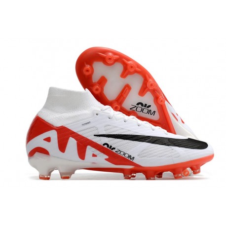 Nike Zoom Mercurial Superfly IX Elite AG Bianco Cremisi Vivace Nero