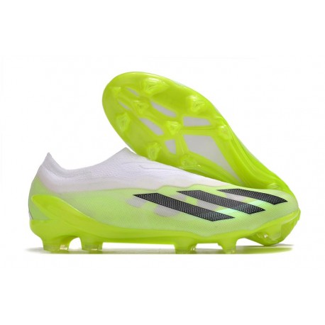 adidas X Crazyfast.1 Laceless FG Bianco Nero Core Limone Lucido