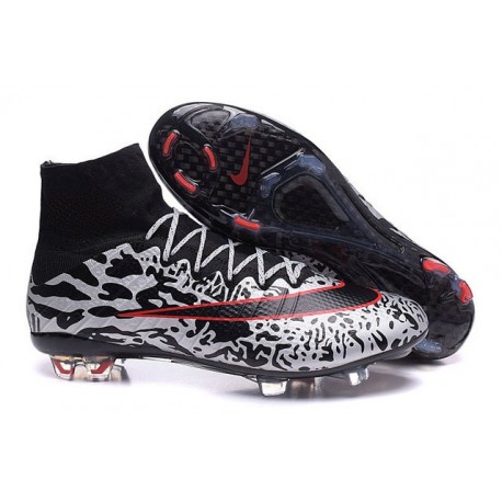 Nuove Scarpe Calcio Nike Mercurial Superfly Iv CR7 FG Nero Rosso Bianco
