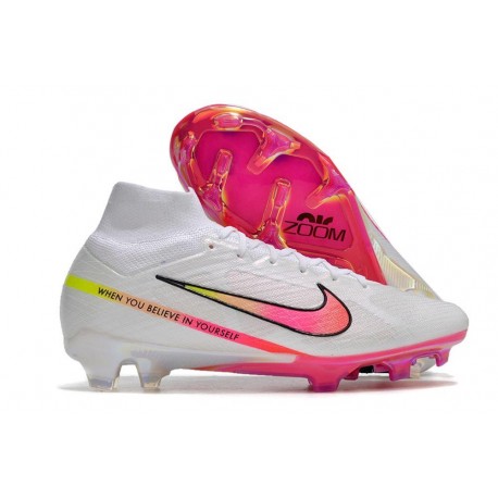 Scarpa Nike Zoom Mercurial Superfly 9 Elite FG Bianco Rosa