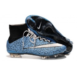 Nuove Scarpe Calcio Nike Mercurial Superfly Iv CR7 FG Safari Blu Bianco Nero