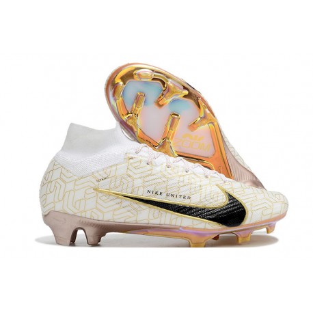 Scarpa Nike Zoom Mercurial Superfly 9 Elite FG Bianco Oro Nero