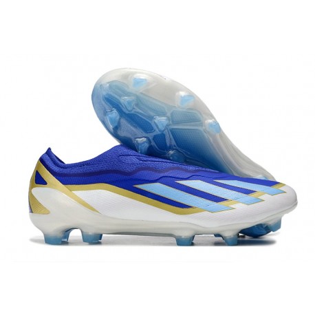 adidas X Crazyfast.1 Laceless FG Messi Blu Lucido Blu Burst Bianco