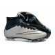 Nuove Scarpe Calcio Nike Mercurial Superfly Iv CR7 FG Metallico Bianco