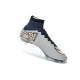 Nuove Scarpe Calcio Nike Mercurial Superfly Iv CR7 FG Metallico Bianco