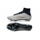 Nuove Scarpe Calcio Nike Mercurial Superfly Iv CR7 FG Metallico Bianco