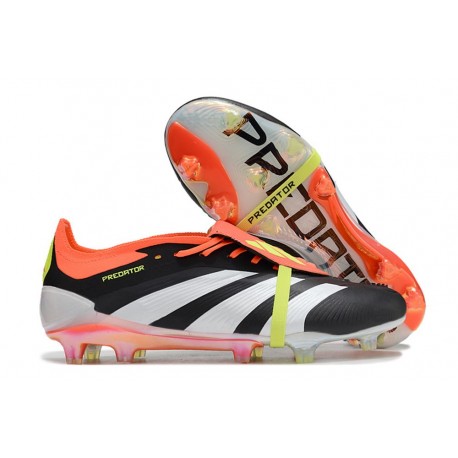 adidas Predator Fold-over Tongue Elite FG Nero Core Bianco Rosso Solare