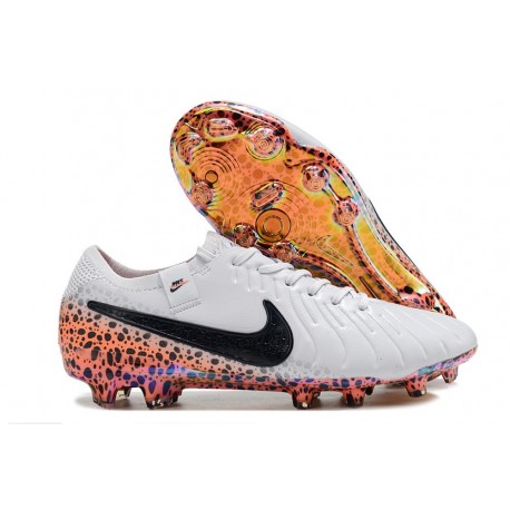 Scarpa Nike Tiempo Legend X Elite FG Bianco Nero Arancione