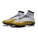 Ronaldo Scarpa Nike Mercurial Superfly CR501 FG Bianco Oro