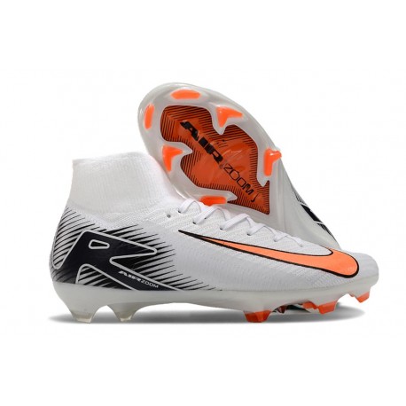 Nike Air Zoom Mercurial Superfly 10 Elite FG Bianco Nero Arancio