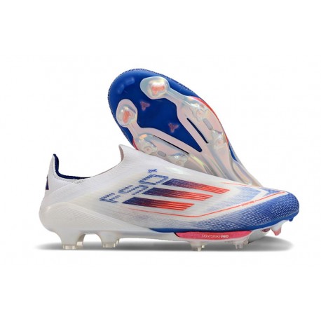 adidas F50+ Laceless FG Ftwr Bianco Rosso Solare Blu Lucido