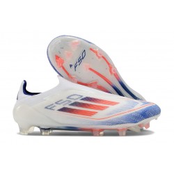 Scarpe da calcio adidas F50 Elite Laceless FG Bianco Blu Lucido Rosso Solare