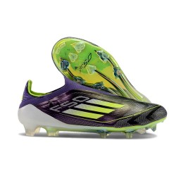 Scarpe da calcio adidas F50 Elite Laceless FG Unity Viola Bianco Limone Lucido