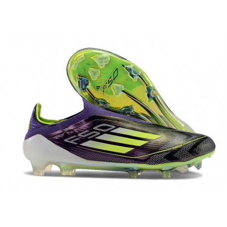 Scarpe da calcio adidas F50 Elite Laceless FG Unity Viola Bianco Limone Lucido