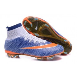 Nuove Scarpe Calcio Nike Mercurial Superfly Iv CR7 FG Viola Arancio