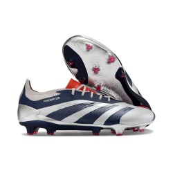 adidas Predator Elite FG Scarpa da Calcio Argento Nero Rosso