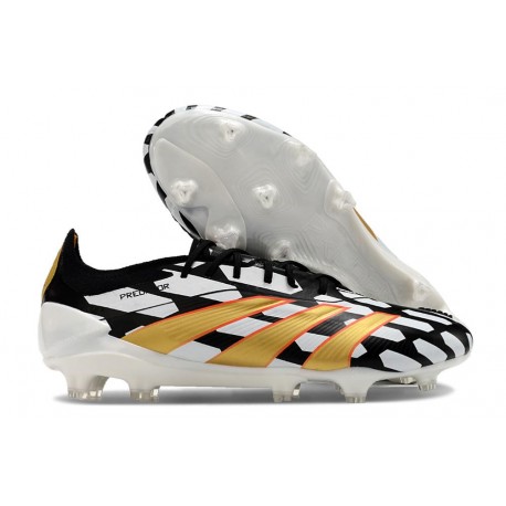 adidas Predator Elite FG Scarpa da Calcio Nero Bianco Oro